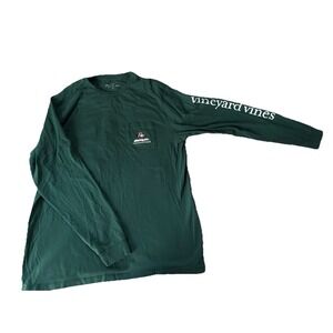 Vineyard Vines Happy Holidays Black Lab Shirt, Green,Size Medium